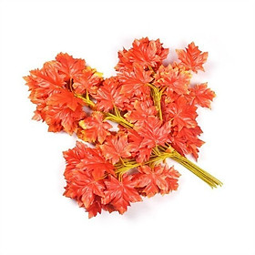 Cành lá phong giả - 1 cành - 5 Nhánh - 25 Lá - Size từ 55cm đến 65cm - Cành lá phong đỏ làm cây trang trí - Cây giả, hoa lụa Decor trang trí nhà cửa