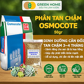 Phân Tan Chậm Greenhome, Osmocote, Bao 50gr, Chuyên Sen Đá, Xương Rồng, Bonsai, GIúp Sen Cứng