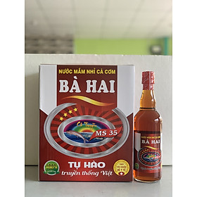 Thùng Nước Mắm Nhĩ Cá Cơm Loại 1 Bà Hai MS35 ( 6 thuỷ tinh x 500ml )
