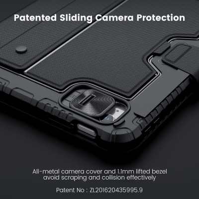 Bao Da Kèm Bàn Phím cho iPad Air 6 11 inch / iPad Air 6 13 inch 2024 Nillkin Bumper Combo Case Keyboard (Có Đèn Nền Backlit Keyboard) - Hàng Chính Hãng