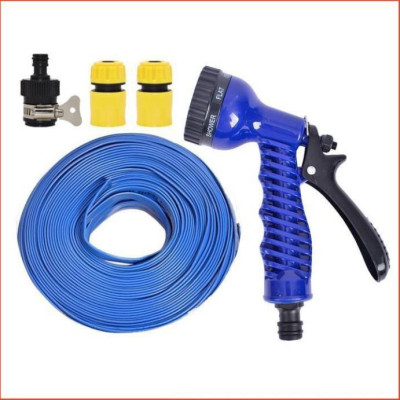 Bộ dây tăng áp 3 lần vòi xịt nước rửa xe, tưới cây loại 3-5m(cút nhựa nối nhựa đen) 206843
