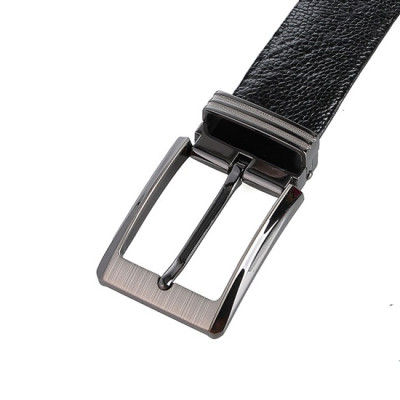 HJ4405-06-07-08 - Thắt lưng nam da đà điểu Huy Hoàng 3,5P đầu kim màu đen, nâu đất, vàng bò, nâu đỏ