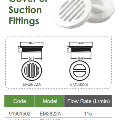 Nắp che mắt hút vệ sinh hồ bơi (Kín) Emaux EM2822B