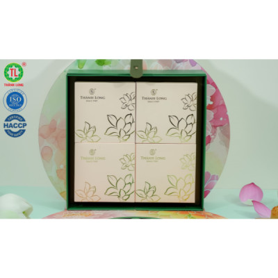 Bộ hộp Bánh trung thu 4 bánh 1 trứng 150g - Phát Đạt - Thành Long - 600g - VIỆT NAM