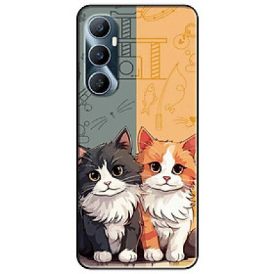 Ốp lưng cho Oppo Realme 10 - C11 2021 - C65 4G - C67 - C20 - Poco X6 5G - Hai Bé Mèo - Hàng Chính Hãng