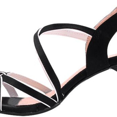 Giày Sandal Nữ Cao Gót Huy Hoàng HT7057 - Đen