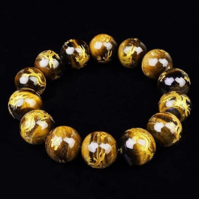 Vòng tay nam khắc rồng 16 ly kèm hộp