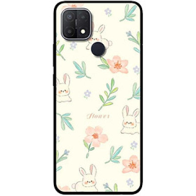 Ốp lưng cho Oppo A15 - A15s - Oppo A35 4G - A17 - A17K - Oppo A57 - A95 5G - Hoạ Tiết Thỏ Hoa Hồng - Hàng Chính Hãng