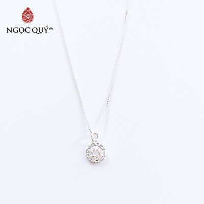 Dây chuyền bạc mặt ngôi sao trắng treo - Ngọc Quý Gemstones