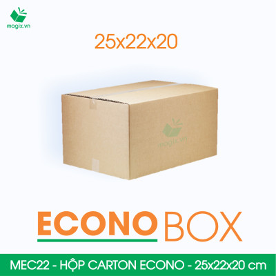 MEC22 - 25x22x20 cm - Combo 20 thùng hộp carton trơn siêu tiết kiệm ECONO
