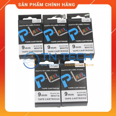 Nhãn in CASIO PT-9WE - Chữ đen nền trắng 9MM x 8M - Dùng cho máy in nhãn CASIO [Hàng nhập khẩu]
