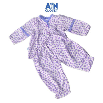 Bộ quần áo dài bé gái họa tiết Nhí tím ren - AICDBGGF1OMY - AIN Closet