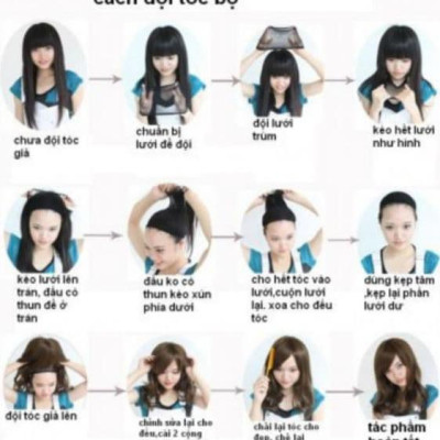 Tóc giả nữ nguyên đầu dài (kèm lưới và lược ). Tóc giả nữ, tóc giả, tóc giả nguyên đầu, tóc giả nữ giá rẻ, tóc giả cao cấp, tóc giả cả đầu. Tóc giả nữ sợi tơ cao cấp, chịu nhiệt tốt, bấm uốn, duỗi, gội thoải mái