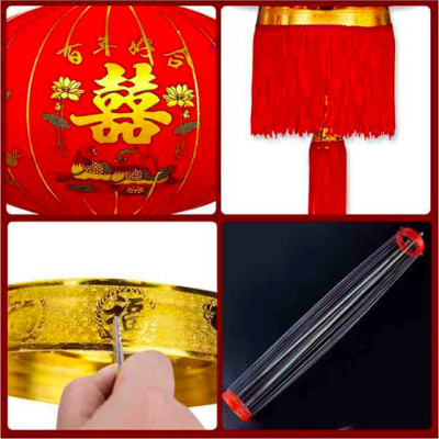 Đèn lồng trang trí ngày Tết - Size từ 30cm đến 50cm - Cây giả, hoa lụa Decor trang trí nhà cửa