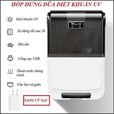 Máy sấy khử khuẩn đũa muỗng treo tường, máy sấy đũa muỗng bằng tia UV, hộp đựng đũa thìa