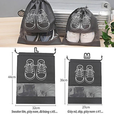 Túi Đựng Giày Dép Du Lịch Có Dây Rút Để Giày Đá Bóng Thể Thao Thoáng Khí Chống Bụi Bẩn