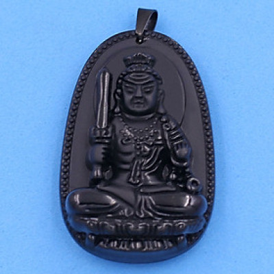 Mặt dây chuyền Bất động Minh Vương đen 6 cm