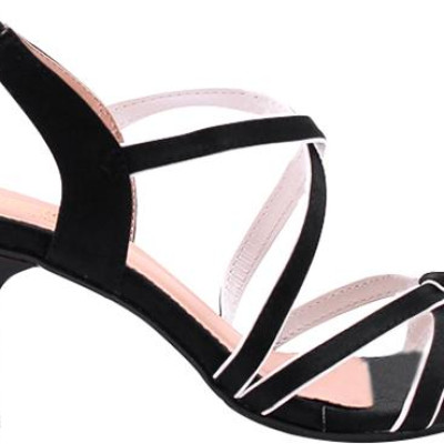 Giày Sandal Nữ Cao Gót Huy Hoàng HT7057 - Đen