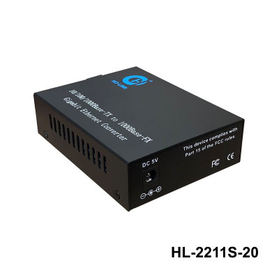 Bộ chuyển đổi quang điện Ho-Link HL-2211S-20 | 2 sợi quang 10/100/1000MB - Hàng Chính hãng