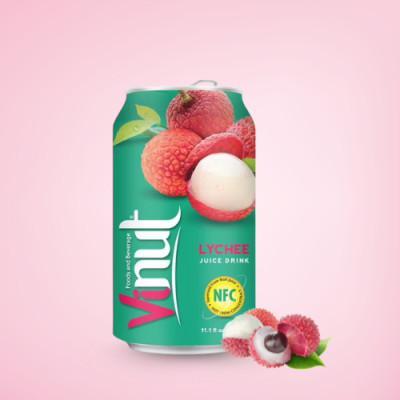 [LỐC 6 LON ] Nước ép Vải, Nước ép trái cây tươi VINUT (330ml/lon)