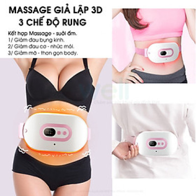Đai hỗ trợ Giảm Béo, Giảm Đau Kinh Nguyệt, Sưởi Ấm Bụng, Massage, SUPER BELT Rung, Nóng Và Xung Điện EMS, Công Nghệ Nhật Bản