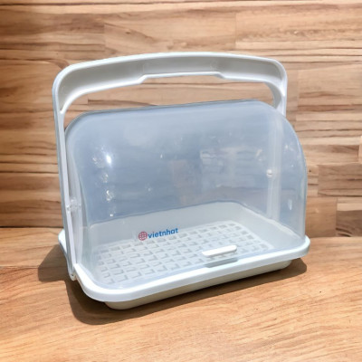 Giỏ Khay đựng đồ có nắp - Khay úp ly có nắp đậy quai xách gọn gàng tiện lợi