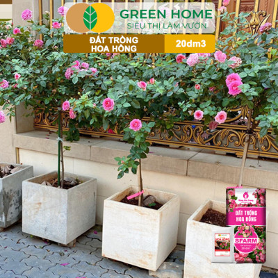Đất Trồng Hoa Hồng Greenhome, Sfarm, Túi 4Kg, Hữu Cơ, Trộn Sẵn, Tiện Lợi, Đầy Đủ Dinh Dưỡng