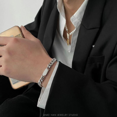 【Khắc tên ghi chú】Vòng Cổ Nam - Dây chuyền nam nữ mặt trơn, Vòng tay nam nữ mặt trơn