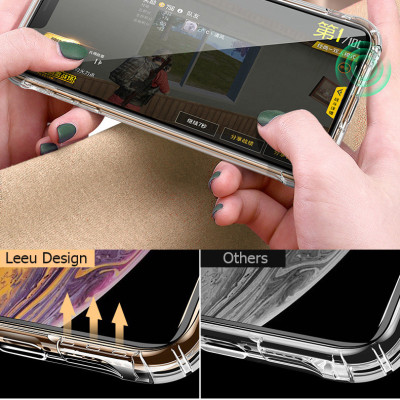 Ốp Hybrid Viền TPU Mặt Kính Cường Lực Leeu Design dành cho iPhone Xs Max _ Hàng Nhập Khẩu