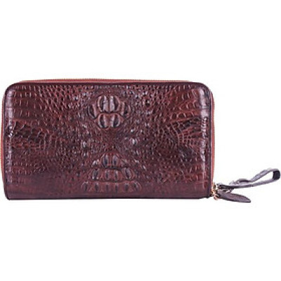 Ví Nữ Da Cá Sấu Nhiều Ngăn Huy Hoàng HT3270 (11 x 22 cm) - Nâu Đất