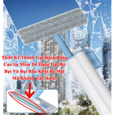 Cây Lau Tự Vắt Mini KUNBE Đa Năng Vệ Sinh Kính, Bếp, Gạt Nước Với Bông Lau Thấm Hút Tiện Lợi