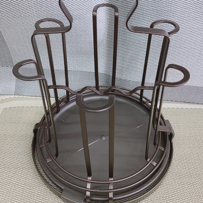 KHAY ÚP LY CỐC TRÒN KIM LOẠI CAO CẤP, CÓ ĐĨA HỨNG NƯỚC - ANTH436