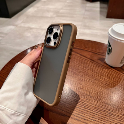 Ốp lưng cho iPhone 16 Pro hiệu Likgus lưng nhám viền màu chống sốc chống bụi bẩn chống vân tay có viền bảo vệ camera - hàng chính hãng
