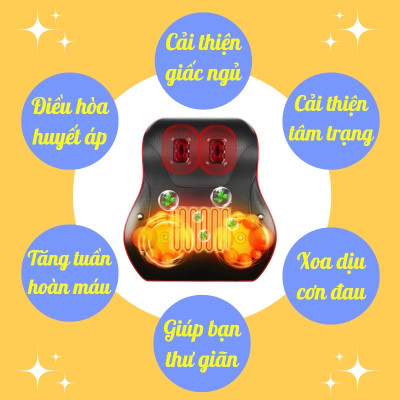 Gối Massage Cổ Vai Gáy Cao Cấp Thế Hệ Mới, Máy Massage Hồng Ngoại 20 bi Đa Chức Năng, Giảm Nhức Mỏi Toàn Thân Hiệu Quả