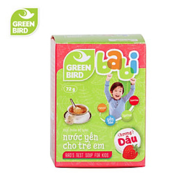 Green Bird - Babi Nước Yến Cho Trẻ Em Hương Dâu - Hũ Đơn (72g)