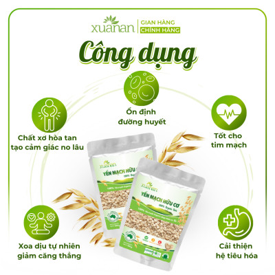 Combo 11 Túi Yến Mạch Hữu Cơ Xuân An [ko đường] Túi 400G(Tặng Kèm 11 Túi Yến Mạch 150G)