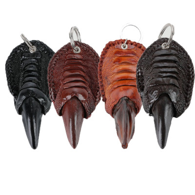 HT8425-26-27-28 - Móc khóa Huy Hoàng chân đà điểu màu đen, nâu đỏ, vàng bò, nâu đất