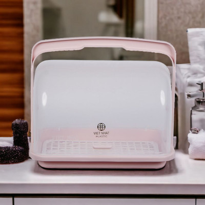 Giỏ Khay đựng đồ có nắp chống côn trùng- Khay úp ly có nắp đậy quai xách gọn gàng tiện lợi