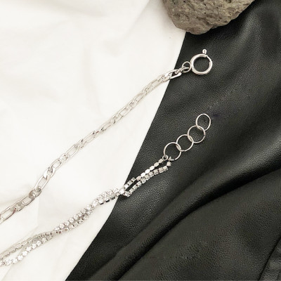 Vòng cổ nữ thời trang chuỗi đá và titan ấn tượng