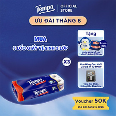 [MUA 3 LỐC TẶNG 2 HỘP KHĂN GIẤY + 1 CHIM CÁNH CỤT] Giấy Vệ Sinh Toipa 3 Lớp Bền Dai - Thương Hiệu Đức