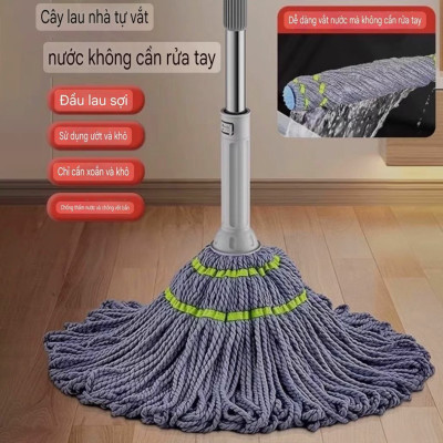 CÂY LAU SỢI VẮT TRỢ LỰC TỰ HÃM THÔNG MINH CÂY LAU MOP SỢI LAU SIÊU THẤM MỀN MẠI VÀ BỀN KHÁNG KHUẨN HÀNG XUẤT KHẨU CAO CẤP - MHW007K65QN