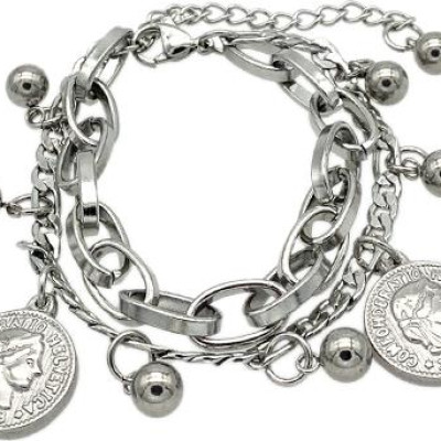 Vòng đeo tay nam nữ mix hạt titan không đen