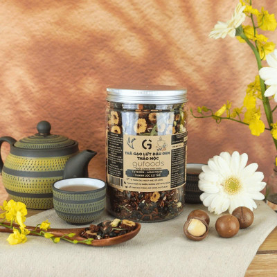 Combo 3 Hộp Trà Gạo Lứt Đậu Đen Gufoods Vị Thảo Mộc, Khổ Qua Rừng, Cúc Long Nhãn (Mỗi Hộp 500g) - Thanh Mát, Ngủ Ngon, Giải Nhiệt, Tốt Cho Sức Khỏe