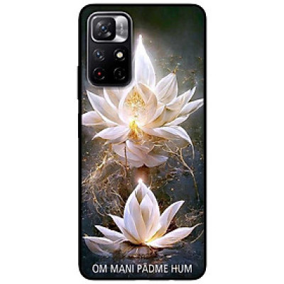 Ốp lưng Redmi Note 11 - 11s 4G - 11 5G - 11 Pro Quốc Tế - 11 Pro Xách Tay - Om Mani Sen Trắng - Hàng Chính Hãng
