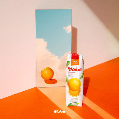 COMBO 2 Hộp Nước Ép Quýt Với Tép Cam Malee 1L - Nhập Khẩu Thái Lan | Malee 100% Mandarin Orange Juice with Orange Pulp 1L