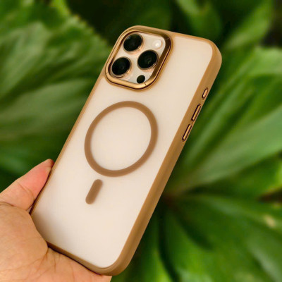 Ốp Lưng Trong Suốt Hỗ Trợ Sạc Từ Tính cho iPhone 16 Pro Max hiệu Wiwu FGG - 012 màu vàng Sa Mạc đẹp quá – hàng chính hãng