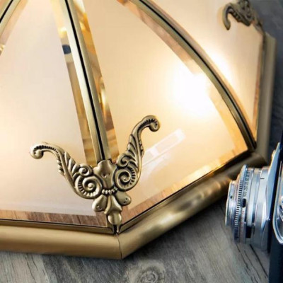 Đèn ốp trần đồng thuần chất phi 400mm: AS-C7009 khuyến mại bóng led; Đèn trần sảnh, đèn cầu thang DT