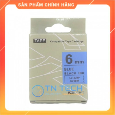 Nhãn in TEPRA - EPSON LC-2LBP (SC6BW) – Chữ đen nền xanh dương 6MM X 8M  - Dùng cho máy in nhãn TEPRA - EPSON [Hàng nhập khẩu]