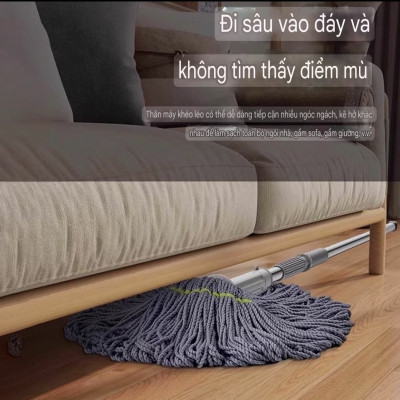 CÂY LAU SỢI VẮT TRỢ LỰC TỰ HÃM THÔNG MINH CÂY LAU MOP SỢI LAU SIÊU THẤM MỀN MẠI VÀ BỀN KHÁNG KHUẨN HÀNG XUẤT KHẨU CAO CẤP - MHW007K65QN