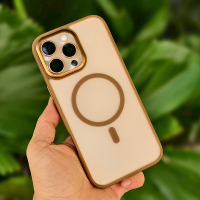 Ốp Lưng Trong Suốt Hỗ Trợ Sạc Từ Tính cho iPhone 16 Pro Max hiệu Wiwu FGG - 012 màu vàng Sa Mạc đẹp quá – hàng chính hãng